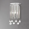Elegante LED Wandleuchte 2-flammig mit filigranem Kristallglas Chrom, Höhe 31cm