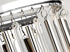 Elegante LED Wandleuchte 2-flammig mit filigranem Kristallglas Chrom, Höhe 31cm