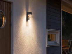 Elegante Wandleuchte ACERRA, anthrazit, 5 Watt LED, 400 Lumen, IP54