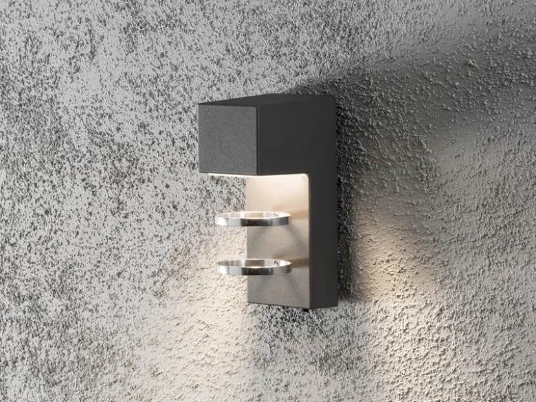 Elegante Wandleuchte ACERRA, anthrazit, 5 Watt LED, 400 Lumen, IP54