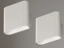 2er SET Akku Außenleuchten Silber mit Bewegungsmelder, Breite 10cm