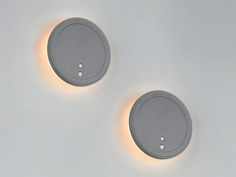 2er SET Akku Außenwandleuchten mit Bewegungsmelder USB aufladbar Ø 14cm