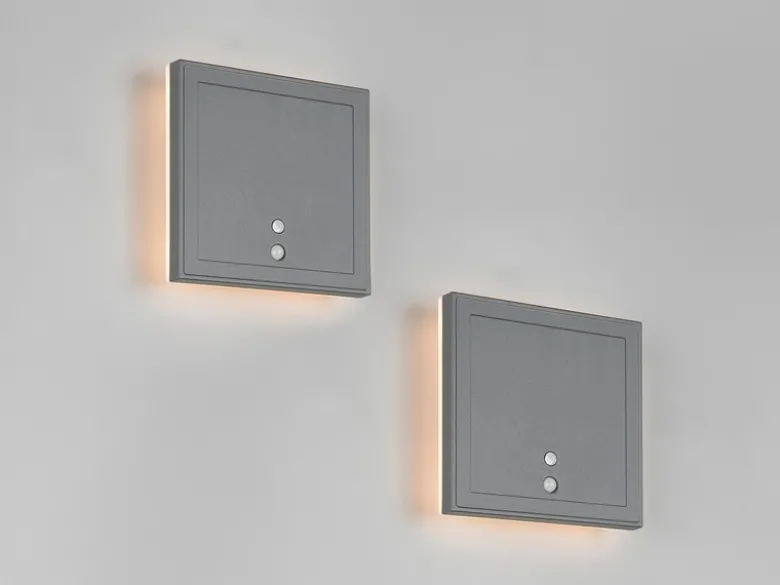 2er SET Akku Außenwandleuchten mit Bewegungsmelder USB aufladbar H: 14cm