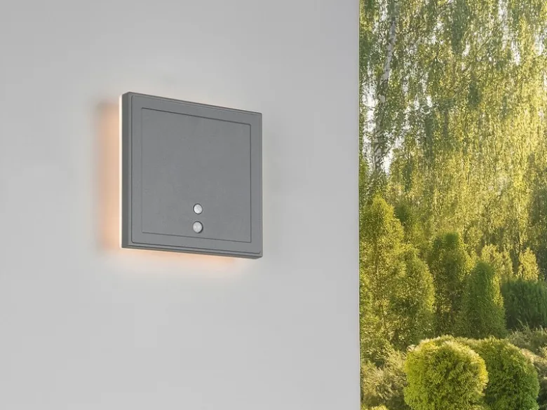 2er SET Akku Außenwandleuchten mit Bewegungsmelder USB aufladbar H: 14cm