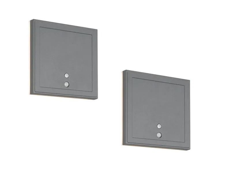 2er SET Akku Außenwandleuchten mit Bewegungsmelder USB aufladbar H: 14cm