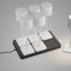 6er SET Akku LED Outdoor Tischleuchten FERNANDEZ Weiß ohne Kabel, H: 38cm