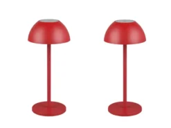 2er SET Akku LED Tischlampen kabellos für Innen & Außen, Rot - 30cm klein