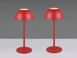2er SET Akku LED Tischlampen kabellos für Innen & Außen, Rot - 30cm klein