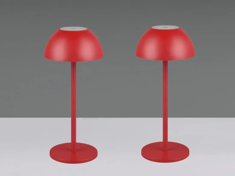 2er SET Akku LED Tischlampen kabellos für Innen & Außen, Rot - 30cm klein