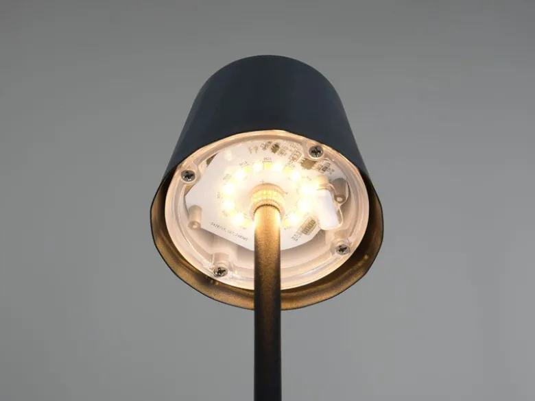 2er SET Akku LED Tischlampen kabellos für Innen & Außen, Schwarz - 21cm klein