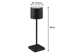 2er SET Akku LED Tischlampen kabellos für Innen & Außen, Schwarz - H: 38cm