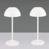 2er SET Akku LED Tischlampen kabellos für Innen & Außen, Weiß - 30cm klein