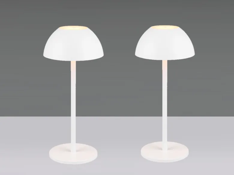 2er SET Akku LED Tischlampen kabellos für Innen & Außen, Weiß - 30cm klein