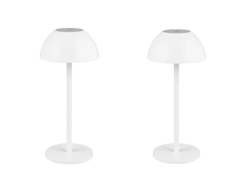 2er SET Akku LED Tischlampen kabellos für Innen & Außen, Weiß - 30cm klein