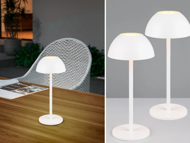 2er SET Akku LED Tischlampen kabellos für Innen & Außen, Weiß - 30cm klein