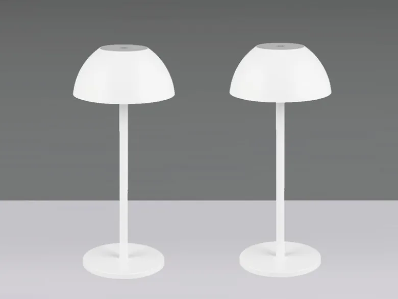 2er SET Akku LED Tischlampen kabellos für Innen & Außen, Weiß - 30cm klein