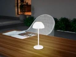 2er SET Akku LED Tischlampen kabellos für Innen & Außen, Weiß - 30cm klein