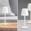 2er SET Akku LED Tischlampen kabellos für Innen & Außen, Weiß - 21cm klein