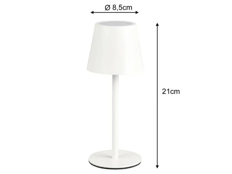 2er SET Akku LED Tischlampen kabellos für Innen & Außen, Weiß - 21cm klein