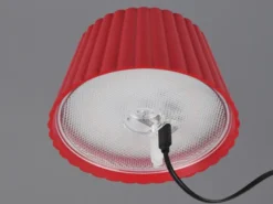 2er SET Akku LED Tischlampen kabellos für Innen & Außen, Rot - Höhe 39cm