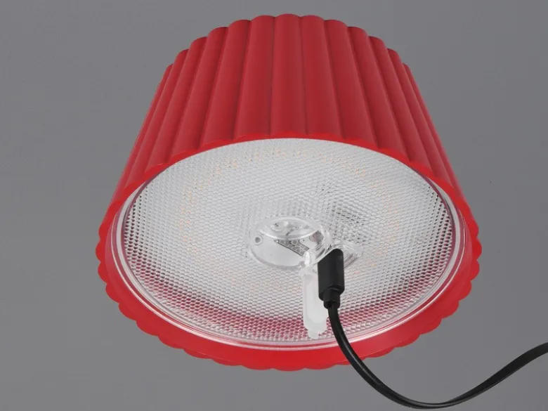 2er SET Akku LED Tischlampen kabellos für Innen & Außen, Rot - Höhe 39cm