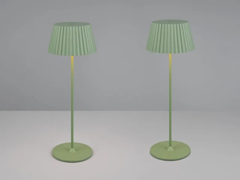 2er SET Akku LED Tischlampen kabellos für Innen & Außen, Grün - Höhe 39cm