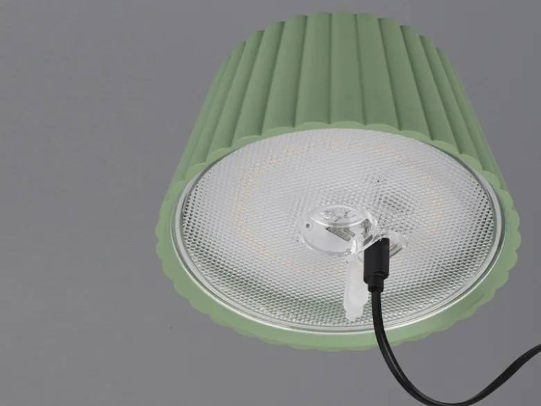 2er SET Akku LED Tischlampen kabellos für Innen & Außen, Grün - Höhe 39cm