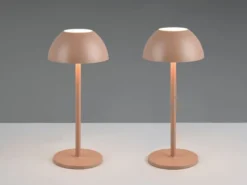 2er SET Akku LED Tischlampen kabellos für Innen & Außen, Coffee - 30cm klein