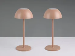 2er SET Akku LED Tischlampen kabellos für Innen & Außen, Coffee - 30cm klein