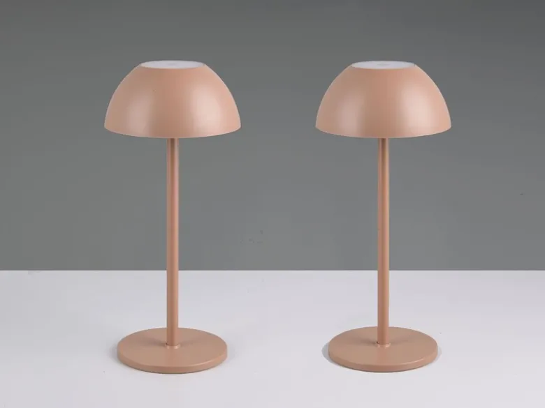 2er SET Akku LED Tischlampen kabellos für Innen & Außen, Coffee - 30cm klein