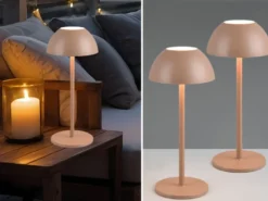 2er SET Akku LED Tischlampen kabellos für Innen & Außen, Coffee - 30cm klein