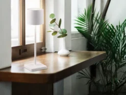 2er SET Akku LED Tischlampen kabellos für Innen & Außen, Weiß - H: 38cm
