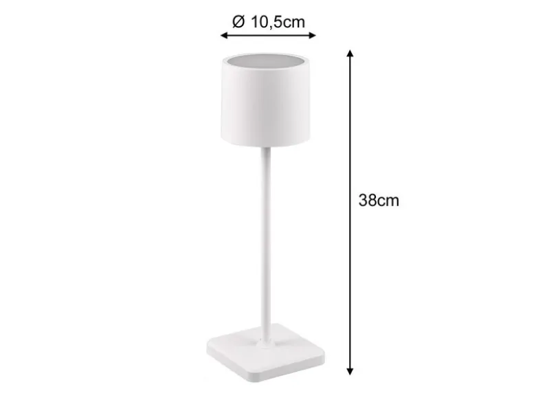 2er SET Akku LED Tischlampen kabellos für Innen & Außen, Weiß - H: 38cm