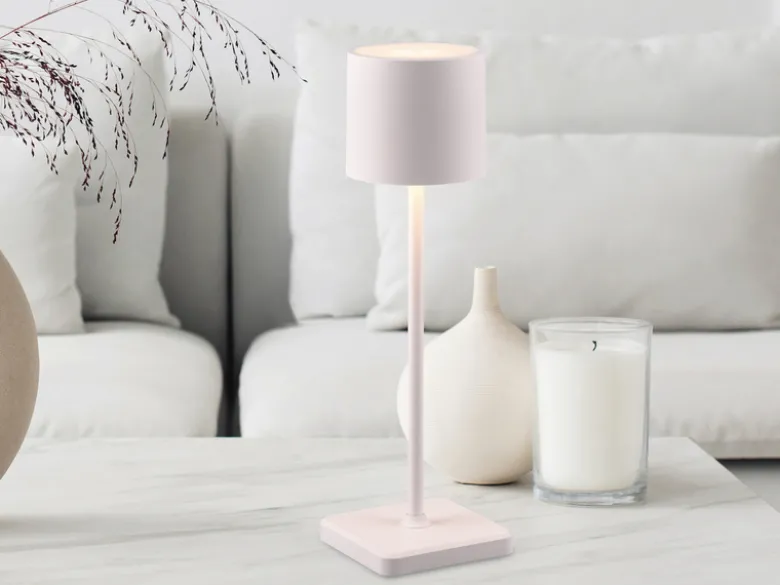 2er SET Akku LED Tischlampen kabellos für Innen & Außen, Weiß - H: 38cm