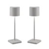 2er SET Akku LED Tischlampen kabellos für Innen & Außen, Grau - H: 38cm
