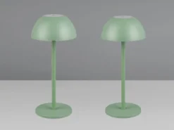 2er SET Akku LED Tischlampen kabellos für Innen & Außen, Grün - 30cm klein