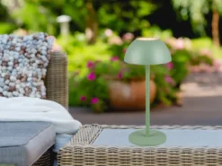 2er SET Akku LED Tischlampen kabellos für Innen & Außen, Grün - 30cm klein
