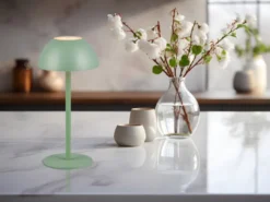 2er SET Akku LED Tischlampen kabellos für Innen & Außen, Grün - 30cm klein