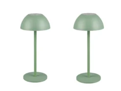 2er SET Akku LED Tischlampen kabellos für Innen & Außen, Grün - 30cm klein