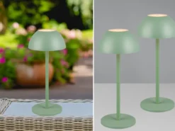 2er SET Akku LED Tischlampen kabellos für Innen & Außen, Grün - 30cm klein