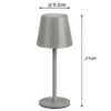 2er SET Akku LED Tischlampen kabellos für Innen & Außen, Grau - 21cm klein