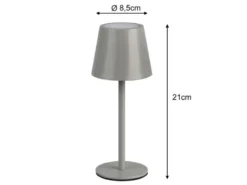 2er SET Akku LED Tischlampen kabellos für Innen & Außen, Grau - 21cm klein
