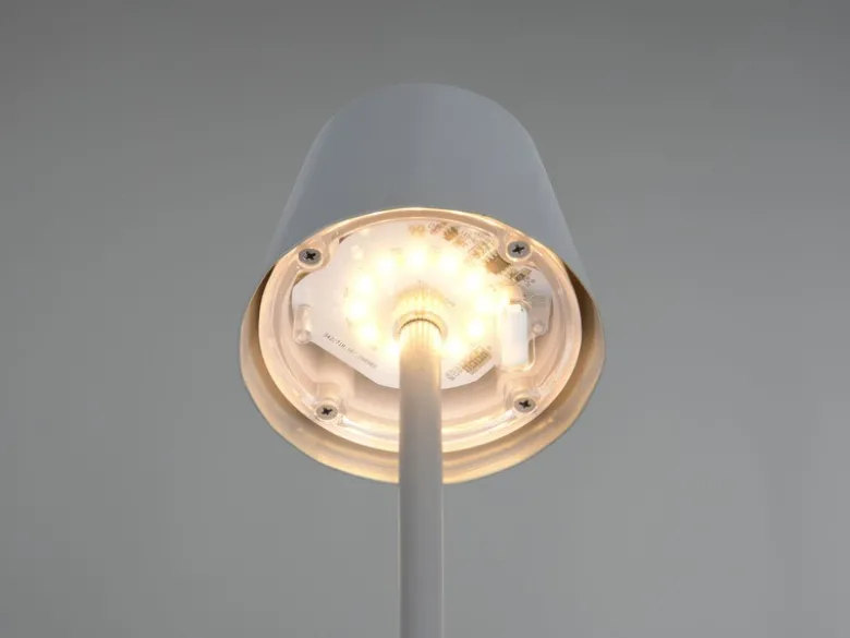2er SET Akku LED Tischlampen kabellos für Innen & Außen, Grau - 21cm klein