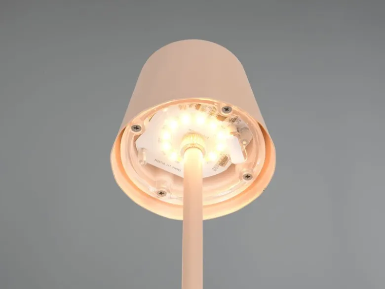 2er SET Akku LED Tischlampen kabellos für Innen & Außen, Beige - 21cm klein