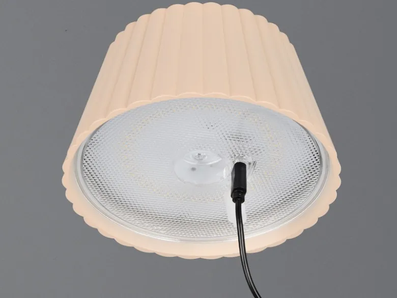 2er SET Akku LED Tischlampen kabellos für Innen & Außen, Beige - Höhe 39cm
