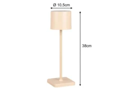 2er SET Akku LED Tischlampen kabellos für Innen & Außen, Beige - H: 38cm