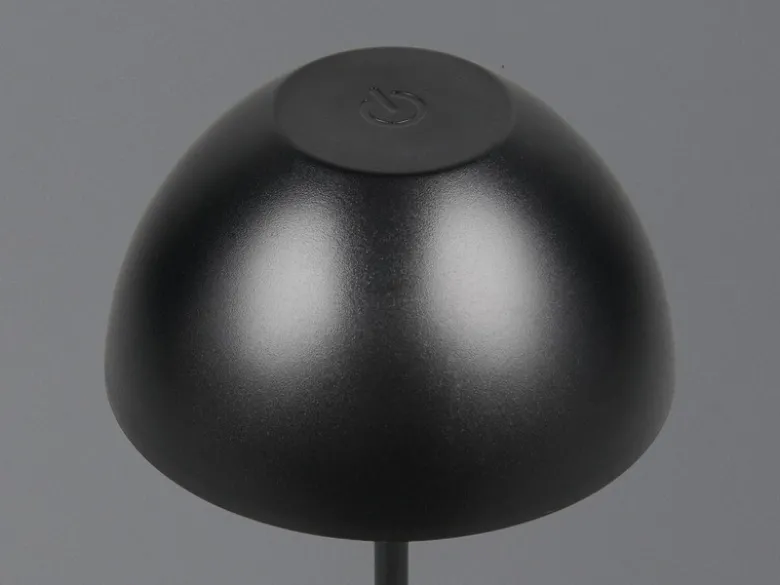 2er SET Akku LED Tischleuchten kabellos für Innen & Außen, Schwarz - 20cm klein