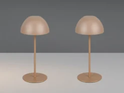 2er SET Akku LED Tischleuchten kabellos für Innen & Außen, Coffee - 20cm klein