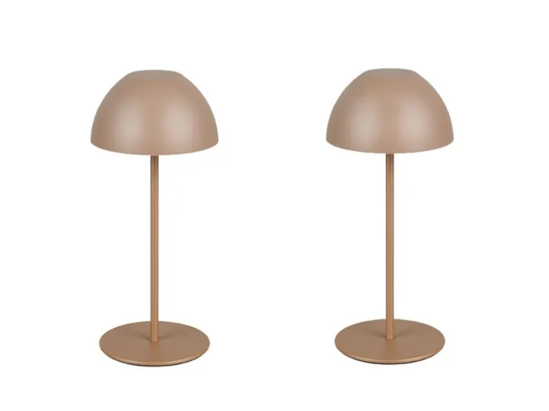 2er SET Akku LED Tischleuchten kabellos für Innen & Außen, Coffee - 20cm klein
