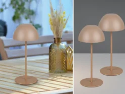 2er SET Akku LED Tischleuchten kabellos für Innen & Außen, Coffee - 20cm klein